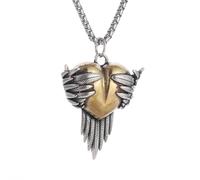 Générique Collier rétro d’ailes d’ange en amour pour hommes et femmes Pendentif romantique en forme d’oiseau bijoux de mode accessoires cadeaux pour couple