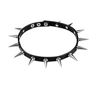 Boland Collier Spike de luxe unisexe Noir‑Argent