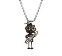 Générique Collier Robot | Bijou En Bois Pour Le Cou - Collier Vintage Pendant,Pour Dames Épouses Amateurs De Mode Étudiants En Art Collectionneurs Festivals De Musique Fêtes À Thème
