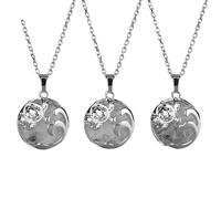 Générique Collier Rond en Cristal Naturel, Pendentif Tortues Et Vagues Avec Chaîne en Argent, Bijou Ras Du Cou Fantaisie pour Femme Et Homme, Cristal Blanc