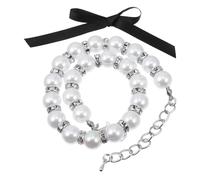 Générique Collier Style la Mode pour Animaux de Compagnie en Perles D'imitation Fermoir Réglable et Nœud Assorti pour Promenade et Anniversaire de Chien ou Chat de Chien ou Chat