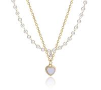 Générique Collier Superposé Chaîne Tendance Pendentif Cœur En Perle