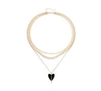 Générique Collier symbole d ' amour à la mode, chaîne de clavicule multicouche, ornement de cou, caractéristique goutte de glaçure, bijoux d ' art, rétro, bijoux en alliage de glaçure goutte à goutte