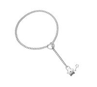 Générique Collier tendance en forme de cœur avec serrure en forme d ' étoile, pendentif en alliage robuste plaqué argent, accessoire de bijoux pour dames, pendentif Star Locks