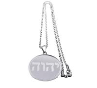 Générique Collier Tétragrammaton Alphabet Yahvé Noms de Dieu Couleur argentée Juif Paléo YHWH Colliers