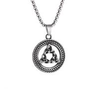 Générique Collier Trinity Celtic Knot pour hommes Pendentif Valknut Amulette Nordique Biker Vintage Accessoires de bijoux
