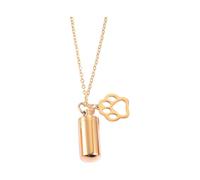 Générique Collier urne funéraire avec pendentif cylindrique gravé ensemble pour toujours dans la mémoire d'amour en acier inoxydable pour cendres souvenirs souvenirs cadeaux urnes (Gold)