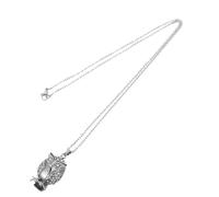 Générique Collier Urne Funéraire Hibou en Acier Inoxydable Compartiment Intérieur Remplissable, Léger et Confortable, Bijou Commémoratif Élégant pour Cendres Humaines ou Animaux