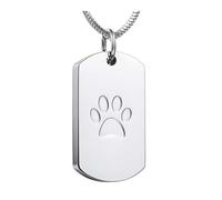 Générique Collier Urne Personnalisé pour Cendres Pendentif Acier Inoxydable, Gravure Photo Chien Chat Nom, Bijoux de Crémation pour Femmes Hommes avec Trousse d'entonnoir (Silver)