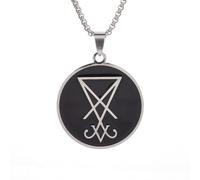 Générique Collier vintage de l’Église de Satan pour hommes Sceau de Lucifer Ravi Collier du Diable Caché Bijoux Cadeau de la fête des pères