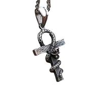 Générique Collier vintage de serpent croix homme mode Ancienne Égypte Pendentif en croix Chaîne de serpent Punk Hip Hop Bijoux de fête