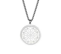 Générique Collier vintage Phase de Lune Étoile Soleil Trinity Moon Moon Round Round Collier Pendentif rond pour hommes Cadeau de mode
