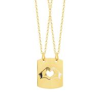 Générique Colliers assortis Main en forme de cœur, Bijoux d'amitié en acier inoxydable, Colliers assortis dorés pour couples, Collier BFF Sœur gravé personnalisable, Chaîne réglable 44 + 5 cm