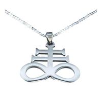 Générique Colliers Croix de Satan Pendentif symbole de l’Église de Satan Kolye Collier couleur argent Collier bijoux N644S0