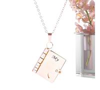 Générique Colliers de livre ouvrants en or, avec pendentif réglable, 2,3x1,8 cm, collier d'anniversaire de fille, bijoux sincères, pour les anniversaires, fêtes, la maison, vacances quotidiennes