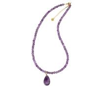 Générique Colliers De Perles En Pierre Naturelle Pour Femmes Et Hommes, Faits Main, Ras-De-Cou En Cristal De Guérison, Pendentif En Pierre Précieuse Taille Larme, Bijou Bohème, Cadeau En Améthyste