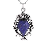 Générique Colliers Longs Pour Hommes Et Femmes, Collier De Chaîne De Pull Fait À La Main Avec Pendentif En Pierre Précieuse En Losange, Bijoux Tendance Gothique Punk Hip-Hop, Cadeaux En Lapis-Lazuli