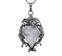 Générique Colliers Longs Pour Hommes Et Femmes, Collier De Chaîne De Pull Fait À La Main Avec Pendentif En Pierre Précieuse En Losange, Mode Gothique Punk Hip-Hop, Bijoux Cadeaux En Cristal Blanc