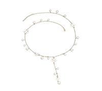 Générique Colliers Organisateur Bijoux Perles élégantes fleur pull chaîne Long collier Socialite dame Accessoires Bijoux (White, One Size)
