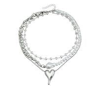 Générique Colliers pour femmes, bijoux tendance pour un mariage - Doux, cool, style garçon manqué - Collier en forme de cœur métallique - cadeau