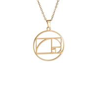 Générique Colliers pour femmes, Cercle spiralé de Fibonacci Triangle en spirale Rapport d’or Géométrie Collier Pendentif Collier pour femmes Collier Collier Bijoux
