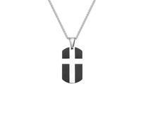 Générique Colliers pour femmes, collier de plaque d’identité en croix pour hommes, colliers pendentifs rectangulaires noirs blancs, bijoux religieux Paryer