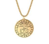 Générique colliers pour femmes, collier pendentif de talisman du guerrier courageux, amulette de la figure mystique de Salomon, colliers en chaîne longue dorée