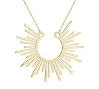 Générique colliers pour femmes, collier pendentif semi-rayon solaire pour femmes colliers délicats en argent, délicates colliers en bijousseries célestes