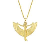 Générique Colliers pour femmes, déesse Isis, étain, divinité occulte égyptienne ancienne, mode collier pendentif couleur or pour femmes, bijoux cadeaux pour la petite amie