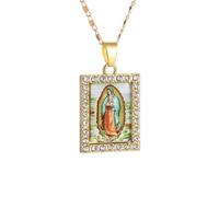 Générique Colliers pour femmes, pendentif chrétien Notre-Dame de Guadalupe collier Amulette porte-bonheur pour femmes cadeau de bijoux
