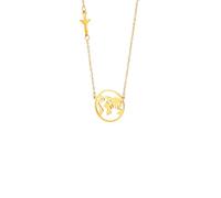 Générique Colliers pour femmes, Pendentif sur la carte du monde du globe d’avion Collier Cadeau d’anniversaire pour femmes Chaîne de clavicule couleur or Bijoux voyageur