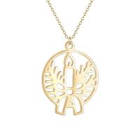 Générique Colliers pour femmes, pendentifs de Noël découpés au laser, collier bougie, breloque, gui Charms de fête d’hiver, bijoux de trouvailles