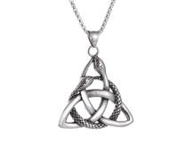Générique Colliers pour femmes, Punk Ouroboros Collier Trinity Celtic Knot Mode Homme Irish Knot Amulette Bijoux