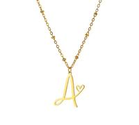 Générique Colliers pour femmes, stéthoscope au cœur creux collier lettre initiale pour femmes collier nom alphabet bijoux cadeau médecin infirmière