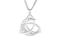 Générique Colliers pour femmes, Trinity Irish Celtics Nœud Nœud de Lune Collier Amulette longue chaîne pour hommes Bijoux Triquetra Cadeau