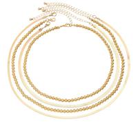 Générique Colliers Superposés Femme, Ensemble Collier Chaîne Maillons Plaqué Or, Longueurs Multiples Fermoir Mousqueton, Quatre Chaînes Cuivre, Design Plaqué Or et Argent Luxueux