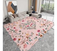 Générique Colonial 60 x 90 cm Tapis de Chambre Doux Moquette, Botanique Floral Romantique Cœur Lavable Antidérapant Tapis de Salon - Moquette pour Salle de Séjour Chambre d'enfant Salle de Jeu