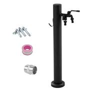 Générique Colonne d'arrosage Verticale cylindrique en Acier Inoxydable 304, Support de Tuyau d'arrosage autoportant Noir, Poteau de Robinet de Cour pour l'irrigation et l'arrosage (80 * 6 cm