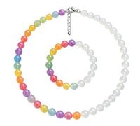 Générique Color Changing Beaded Bracelet Necklace Colorful Rainbow Resin