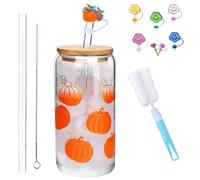 Générique Color Changing Christmas Cup, Christmas Cups, Glass Tumbler with Straw and Lid, Matcha Mug, Glassware Sets, Reusable Travel Mug for Coffee, Smoothie, Cocktail (A,500ML)