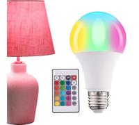 Générique Color Changing RGB Light Bulbs with Remote, E27 LED Bulb 5W Smart Dimmable Lighting for Bar Party Wedding Decor, 16 Colors Adjustable Mood Light with Flash and Fade Modes