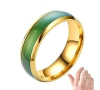 Générique Color Changing Rings For Girls,Women's Rings With Temperature Embossing Ring | Stainless Steel Color Changing Heart Ring Wedding Band Promise