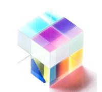 Générique Color Cube Prism - 0.79 inches Glass Teaching Tool | Color-Combining prisms - Translucent Refractive Prism with Cyan Magenta Yellow Surfaces for Mixing Learning and Visual Experiments
