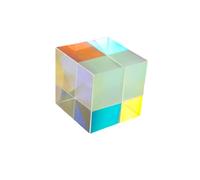 Générique Color Cube Prism - 0.79 inches Glass Teaching Tool | Color-Combining prisms - Translucent Refractive Prism with Cyan Magenta Yellow Surfaces for Mixing Learning and Visual Experiments