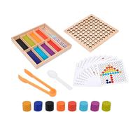 Générique Color Sorting Beads, Fine Motor Rainbow Clip Game, Wooden Gemstones Arranging Toy, Early Learning Attention Training Activity, Ideal for Children’s Education and Parent Child Play