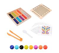 Générique Color Sorting Beads, Fine Motor Rainbow Clip Game, Wooden Gemstones Arranging Toy, Early Learning Attention Training Activity, Ideal for Children’s Education and Parent Child Play