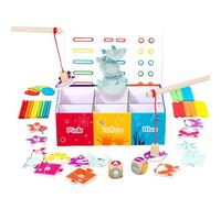 Générique Color Sorting Game, Color Shape Matching Toy, Wooden Magnetic Fishing Game Classification Activity for Kids Girls Ages 3 and Up, Preschool Sensory Table High Chair Play