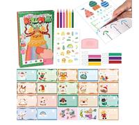 Générique Color Squeeze Art - Fun Novelty Painting Postcards, 12-Piece Set with Vibrant Pigment, Premium Cardstock, Less Sensory Design, Artistic Craft Activity for Birthday Classroom