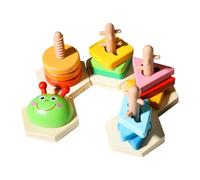 Générique Color Stacker Toys, Wooden Sorting and Stacking Toys, Sensory Game for Home Play Holiday, Preschool Learning Activities, Travel Car Trip Daycare Boys Girls