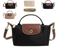 Générique Colorblock Mini Crossbody Bag, Stylish & Lightweight Handbags Purses with Adjustable Strap, Perfect for Daily Outings, Travel & Casual (Black)